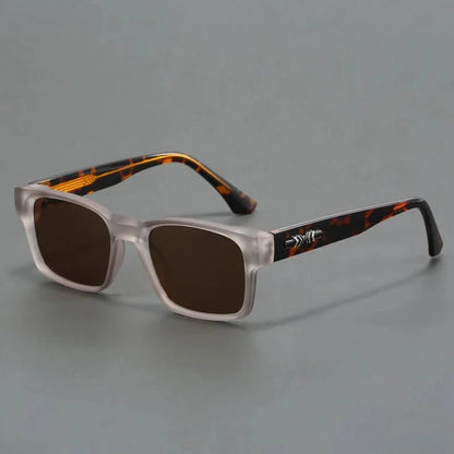 Occhiali da Sole Uomo Quadrati UV400 Montatura Nera