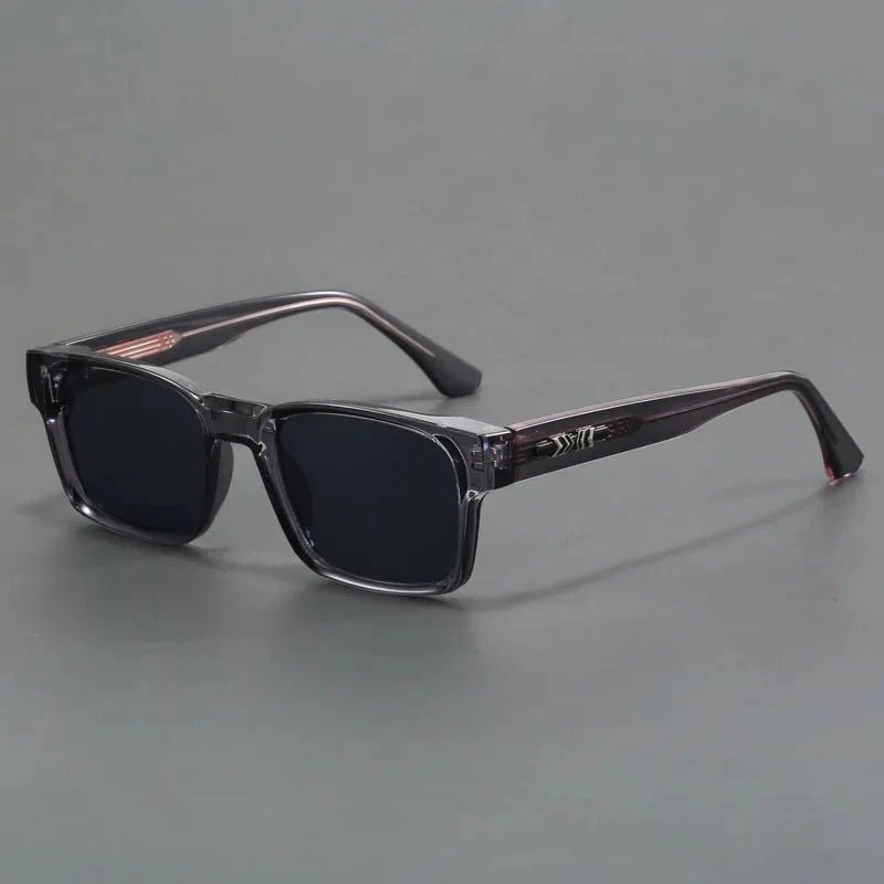 Occhiali da Sole Uomo Quadrati UV400 Montatura Nera