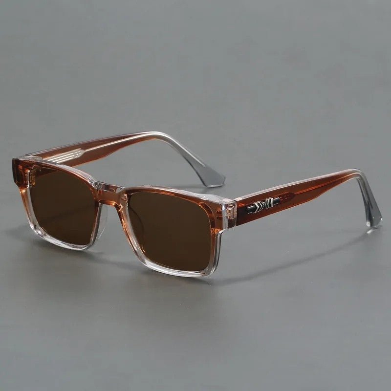 Occhiali da Sole Uomo Quadrati UV400 Montatura Nera