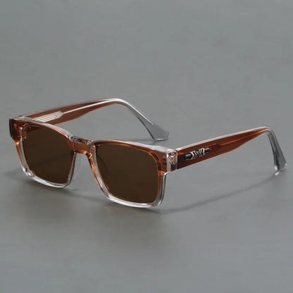 Occhiali da Sole Uomo Quadrati UV400 Montatura Nera