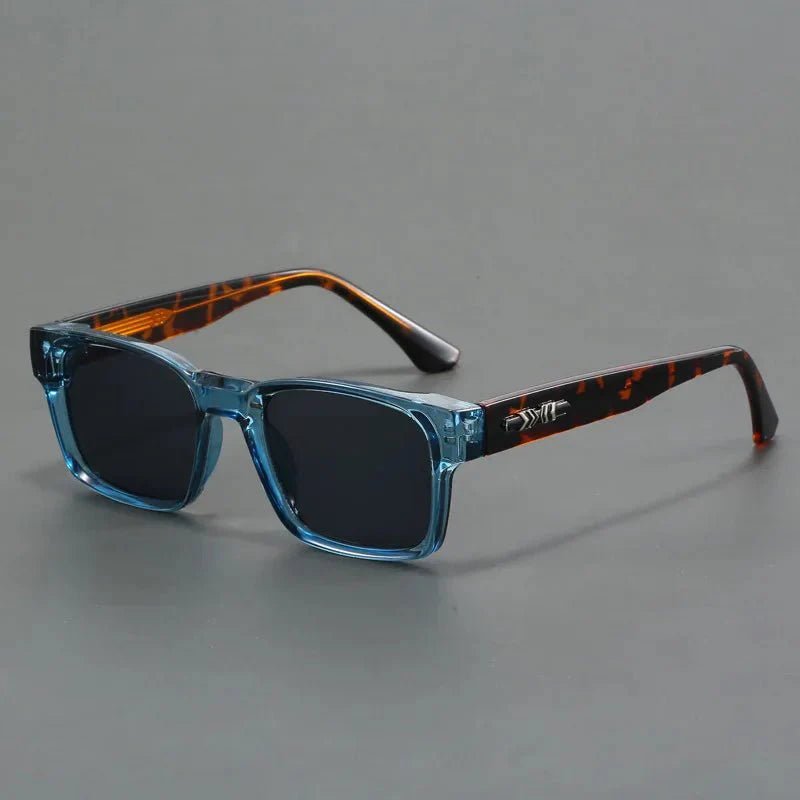 Occhiali da Sole Uomo Quadrati UV400 Montatura Nera