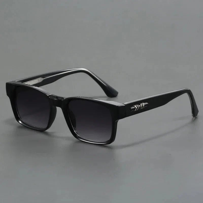 Occhiali da Sole Uomo Quadrati UV400 Montatura Nera