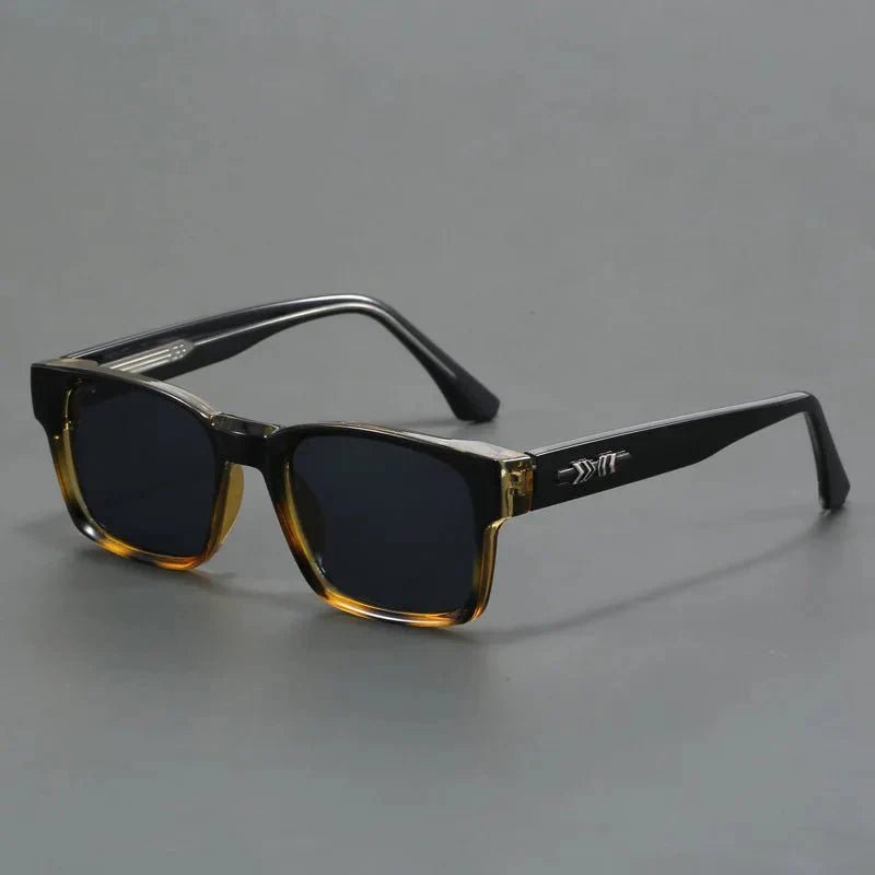 Occhiali da Sole Uomo Quadrati UV400 Montatura Nera