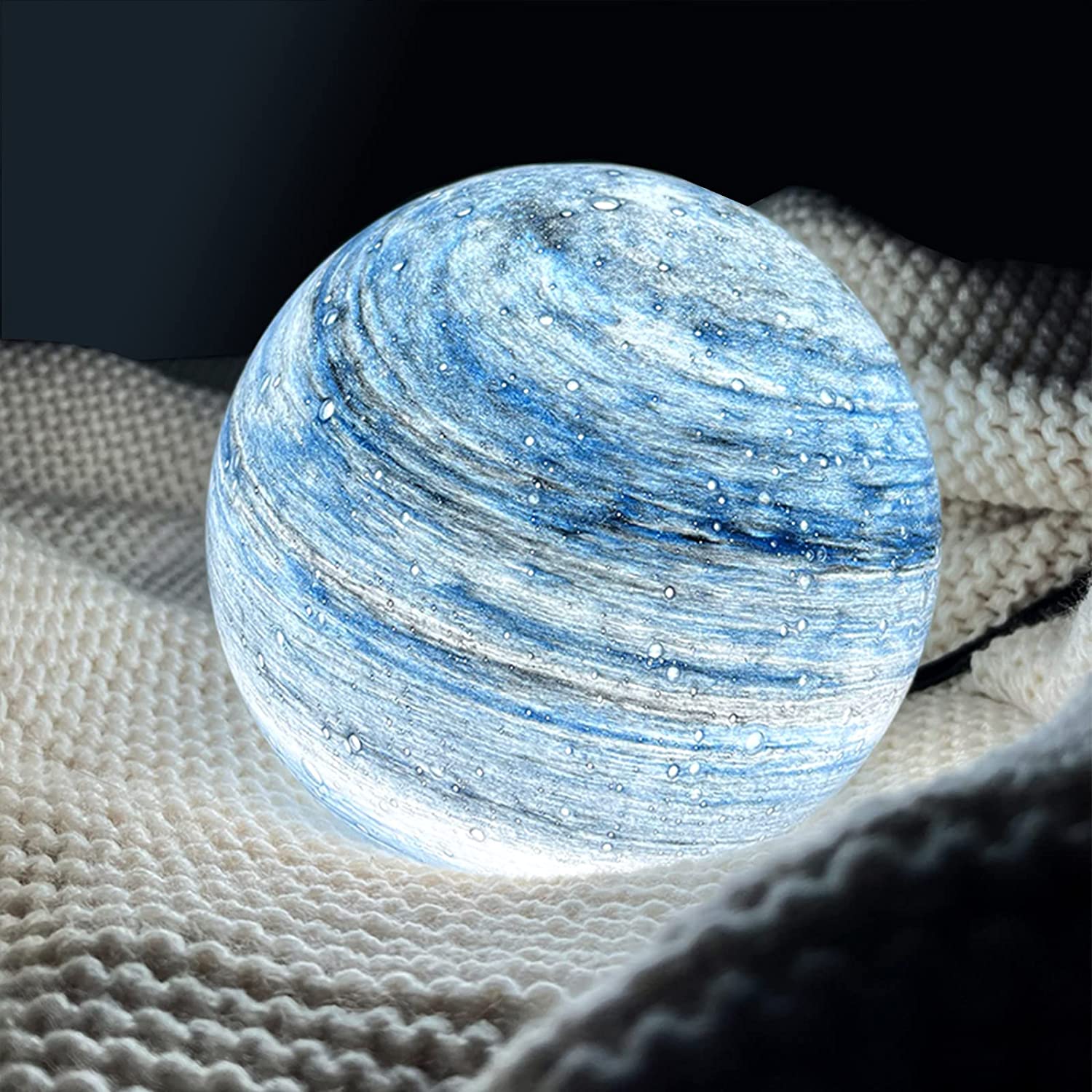 Lampada Luna in Vetro 16 Colori con Telecomando