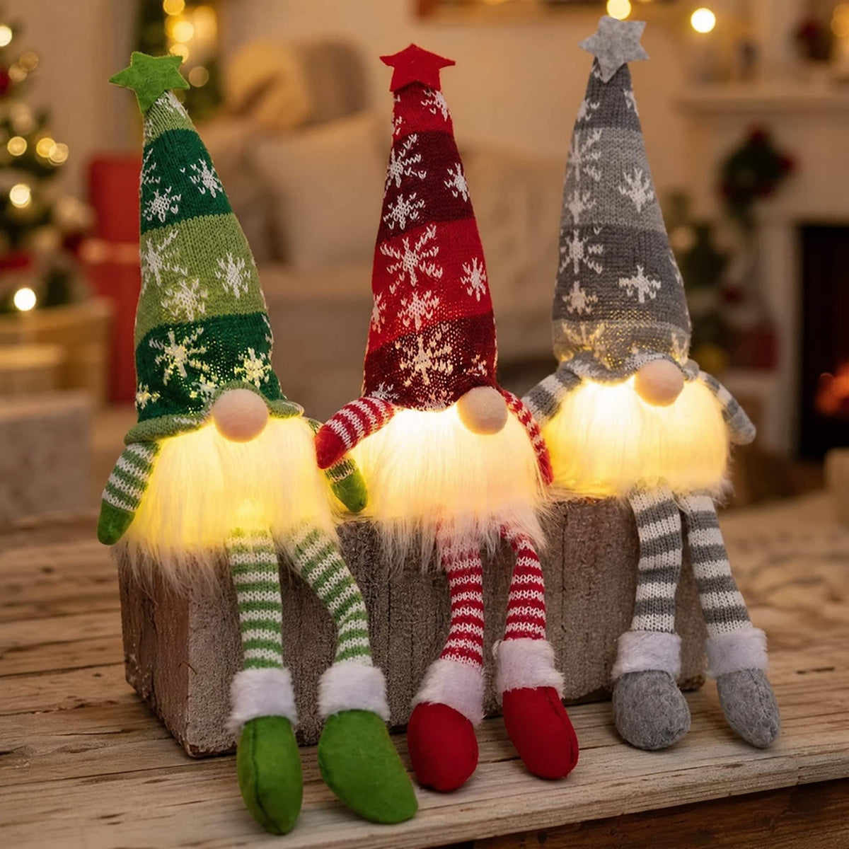 Christmas Gnome Doll with LED Light — Scandinavian Tomte Decor 1
