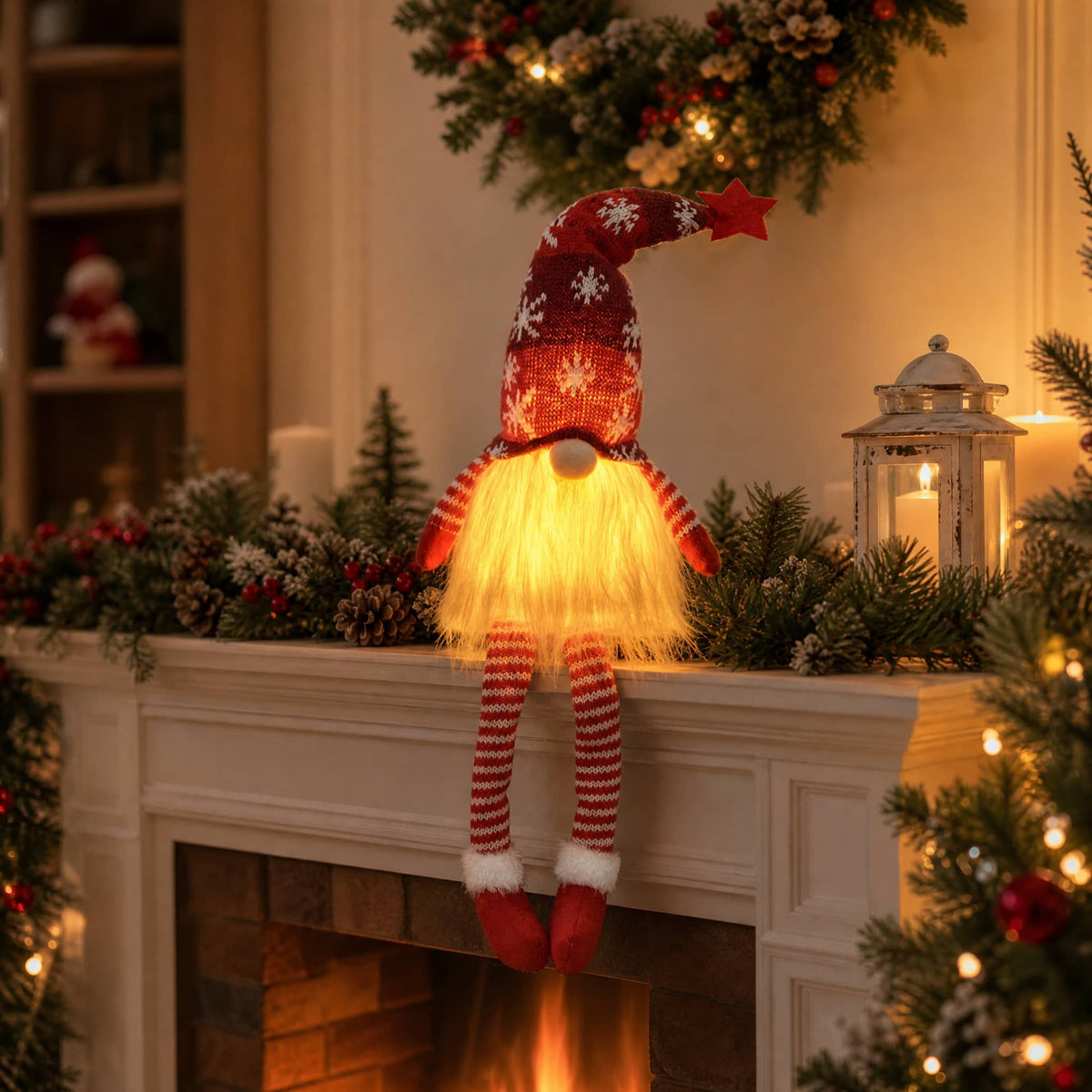 Christmas Gnome Doll with LED Light — Scandinavian Tomte Decor 2