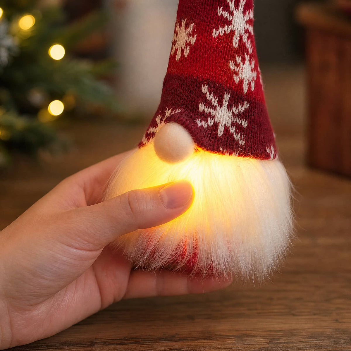Christmas Gnome Doll with LED Light — Scandinavian Tomte Decor 3