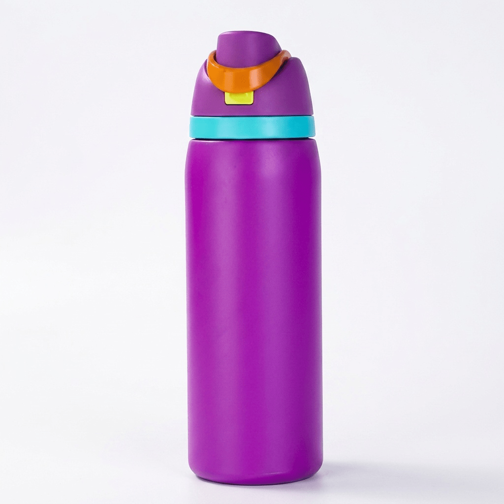 Insulated Water Bottle with Built-In Straw — Stainless Steel 3