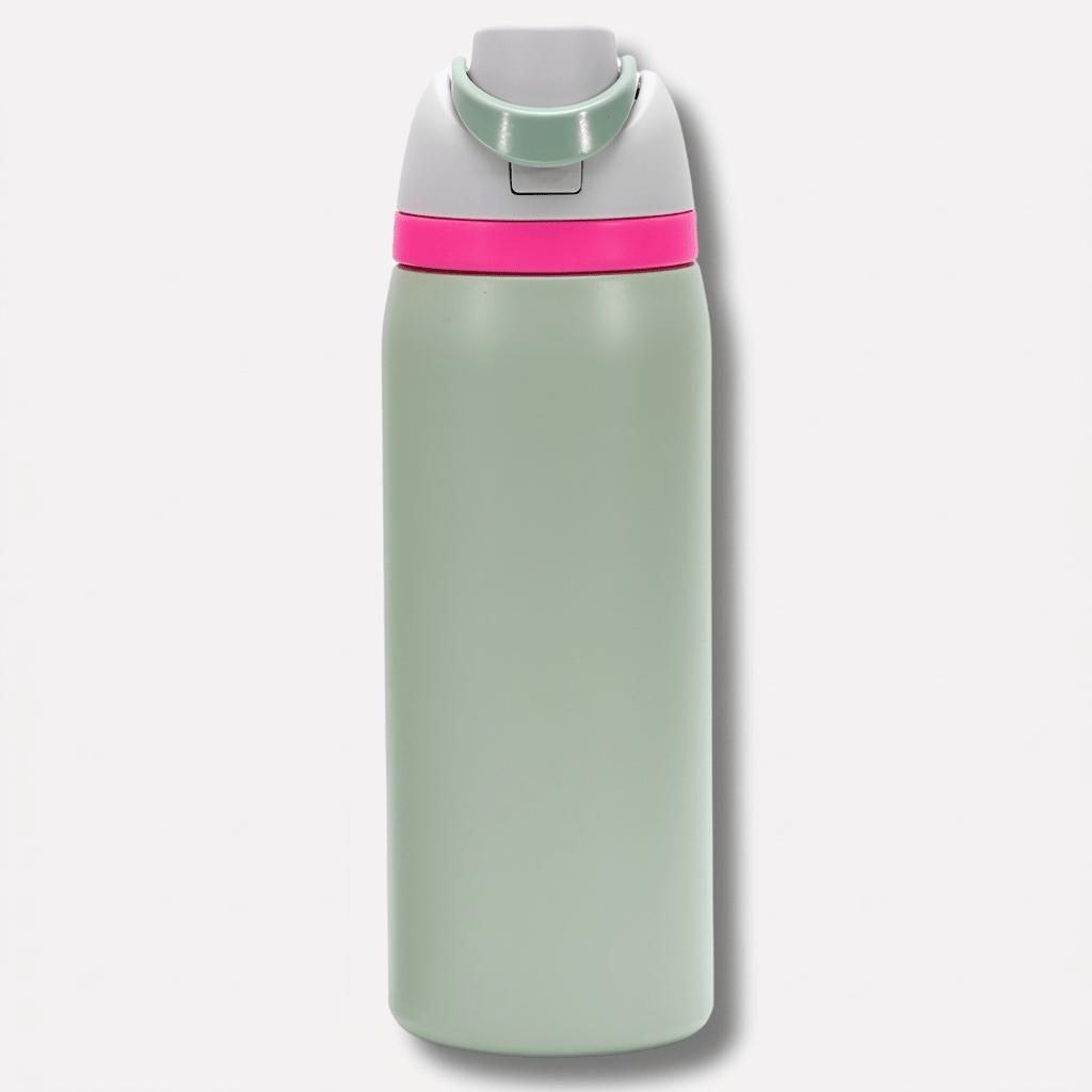 Insulated Water Bottle with Built-In Straw — Stainless Steel 4