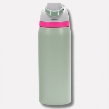 Insulated Water Bottle with Built-In Straw — Stainless Steel 4