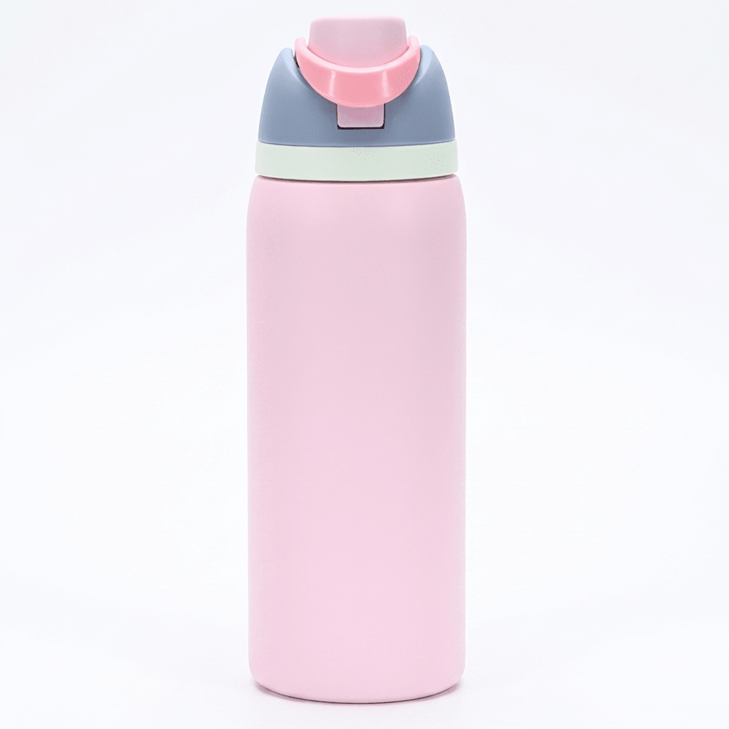 Insulated Water Bottle with Built-In Straw — Stainless Steel 2
