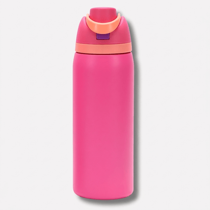 Insulated Water Bottle with Built-In Straw — Stainless Steel 9
