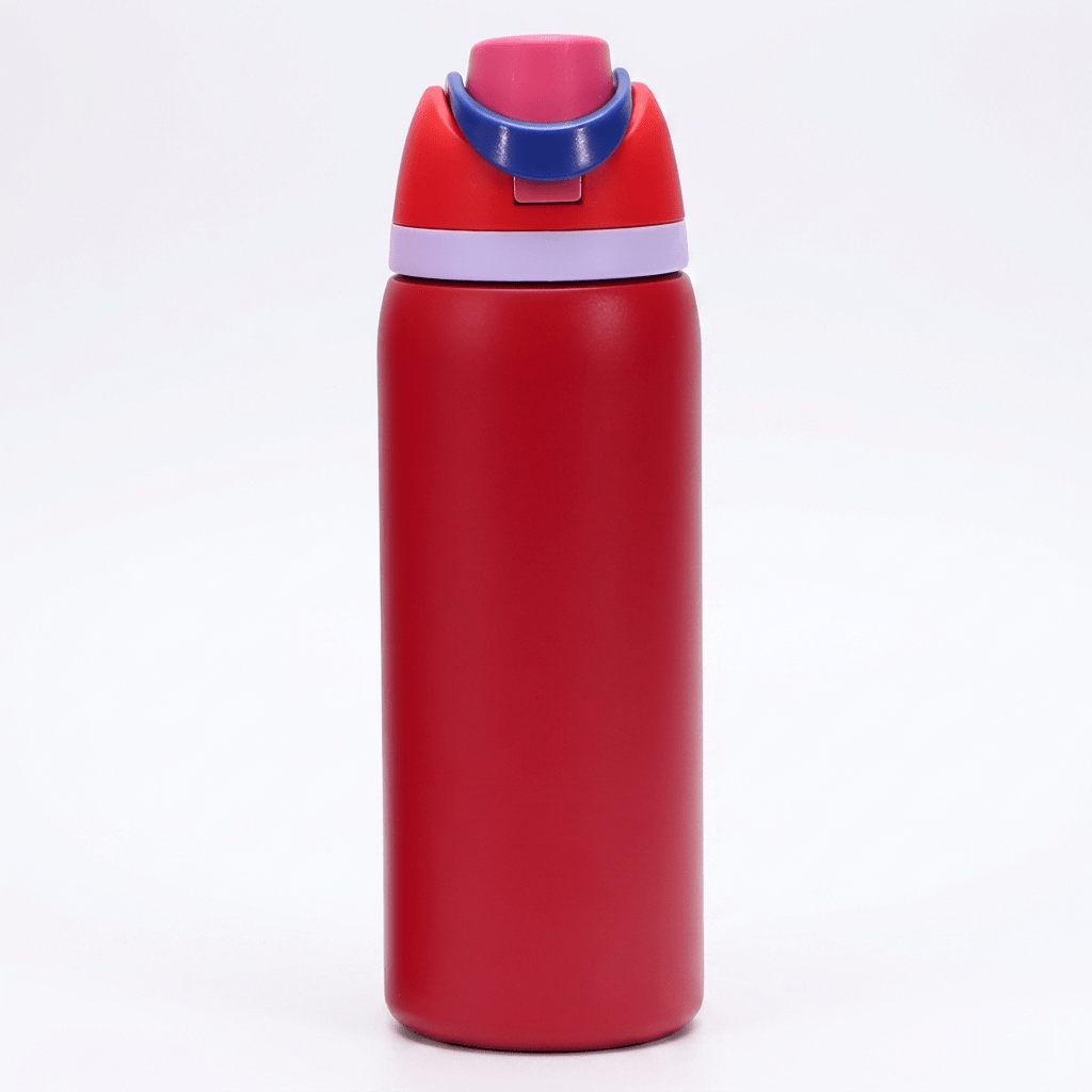 Insulated Water Bottle with Built-In Straw — Stainless Steel 7