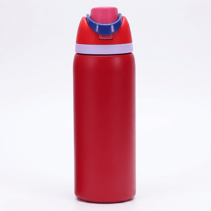Insulated Water Bottle with Built-In Straw — Stainless Steel 7