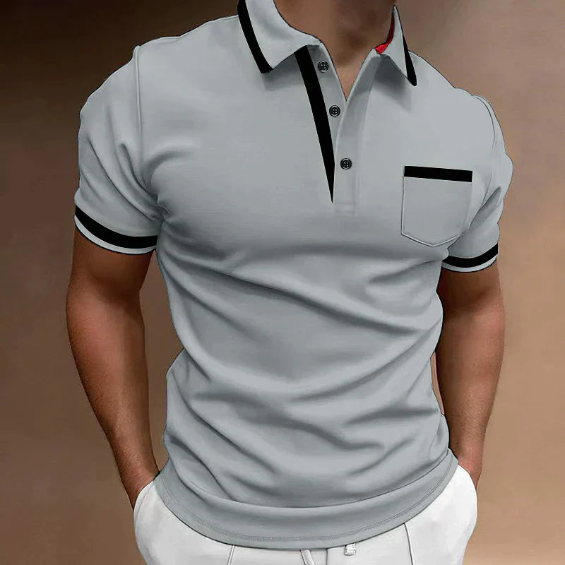 Polo Uomo Manica Corta Elegante Cotone Casual