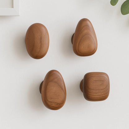 OakPebble Wooden Wall Hooks — Organic Design Set of 4 5