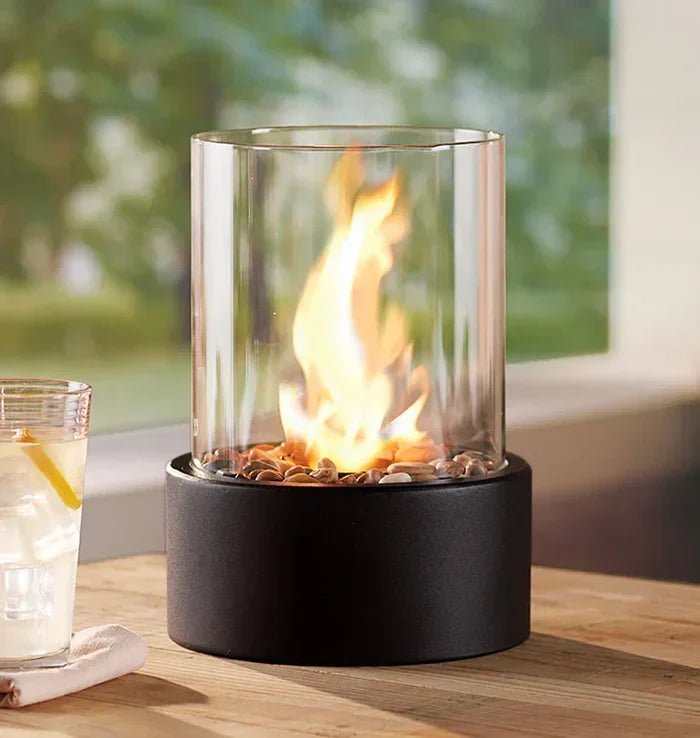 Portable Table Fire Lantern — Steel & Borosilicate Glass 2