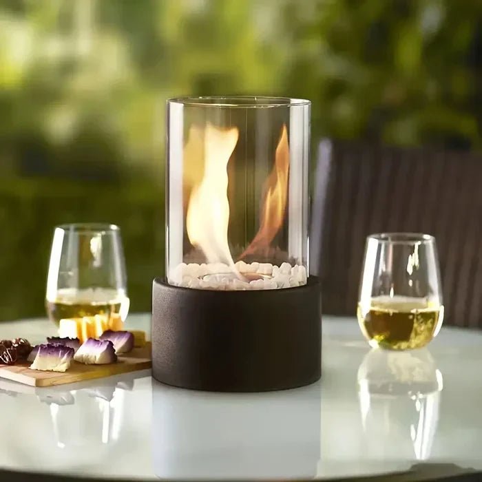 Portable Table Fire Lantern — Steel & Borosilicate Glass 9