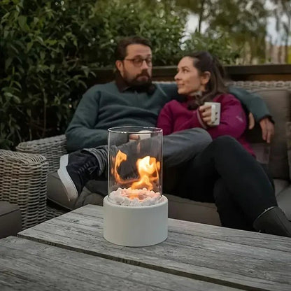 Portable Table Fire Lantern — Steel & Borosilicate Glass 6