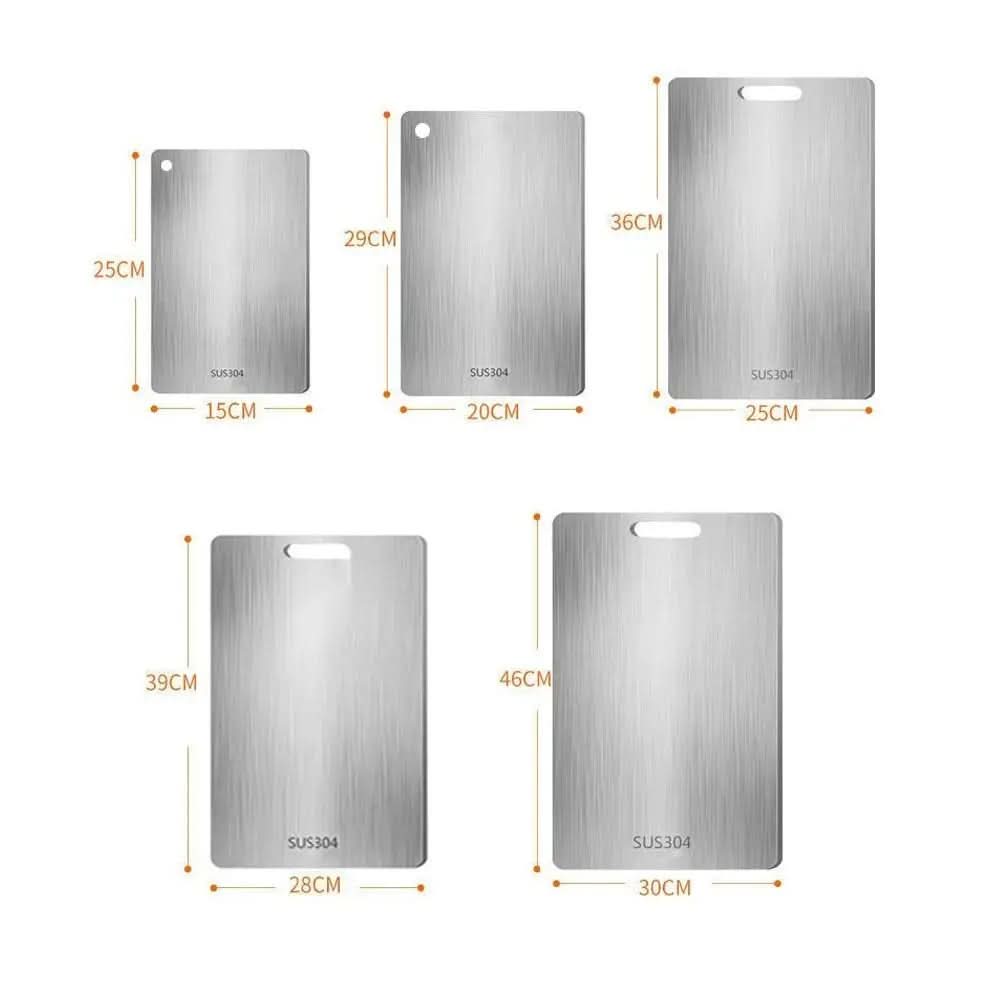 Stainless Steel Cutting Board Scratch-Resistant — 3 Sizes 9