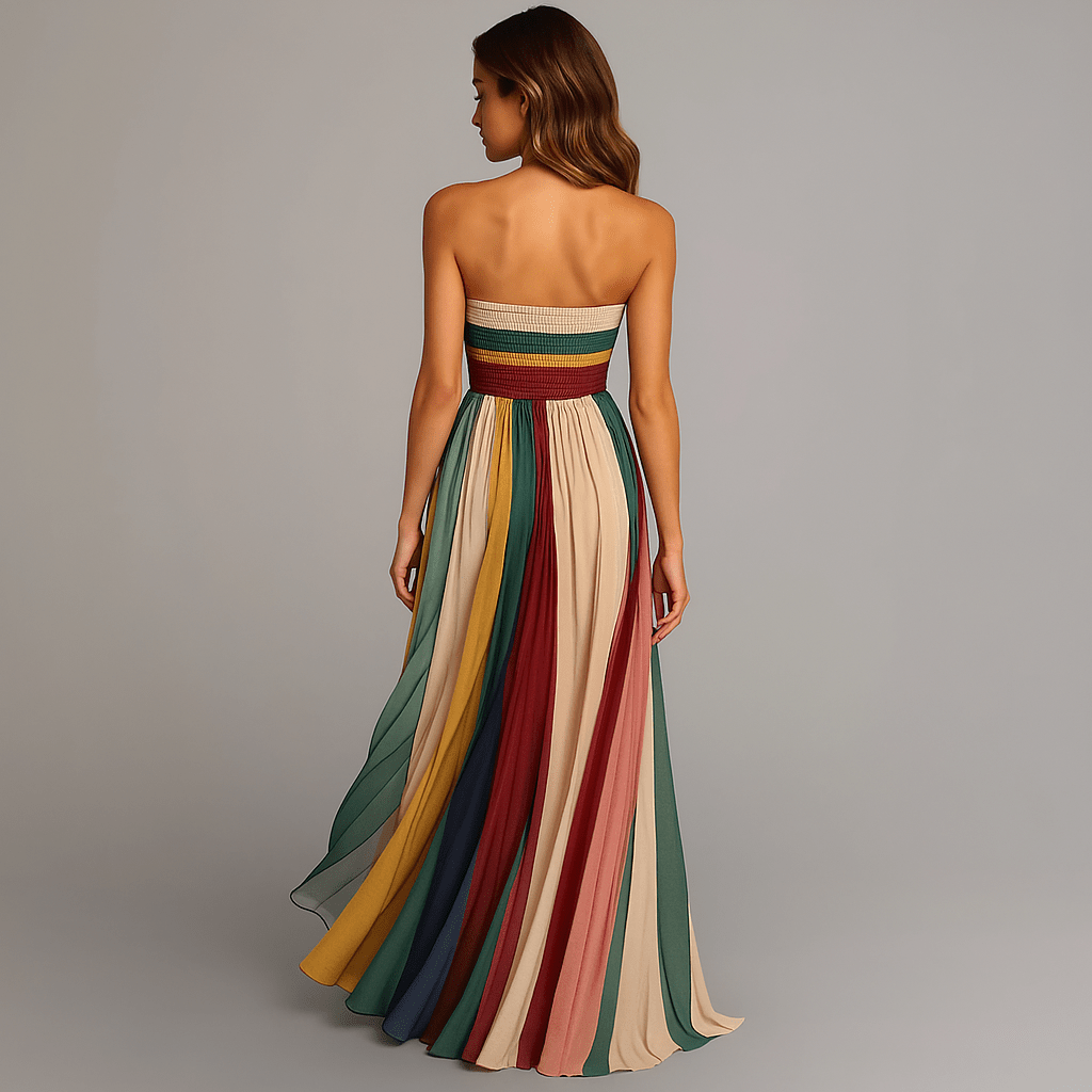 Abito Lungo Plissettato Elegante da Cerimonia