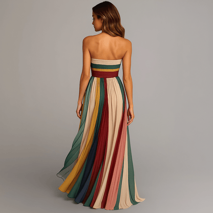 Abito Lungo Plissettato Elegante da Cerimonia