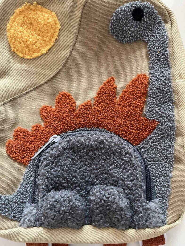 3D Dinosaur Kids Backpack — Soft Bouclé Toddler Bag 7