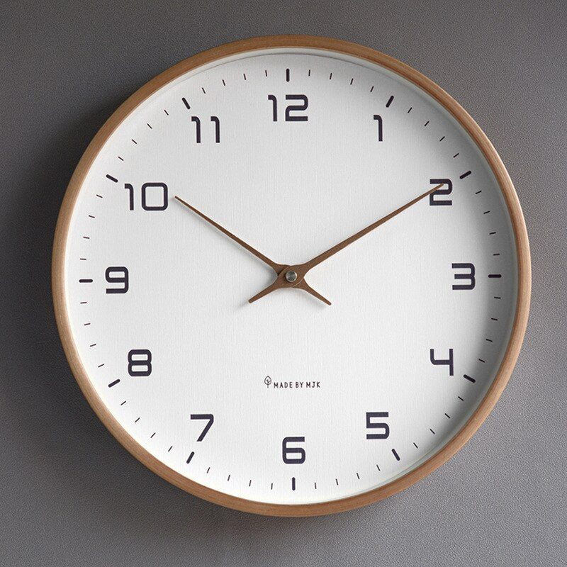 LumeTime Nordic Wall Clock — Natural Wood Quartz Movement 4