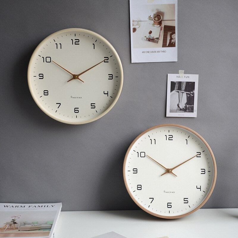 LumeTime Nordic Wall Clock — Natural Wood Quartz Movement 1