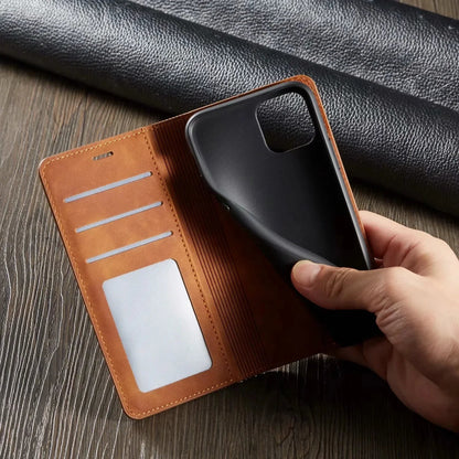 Magnetic Leather iPhone Case GripFold — Luxury Protection 2