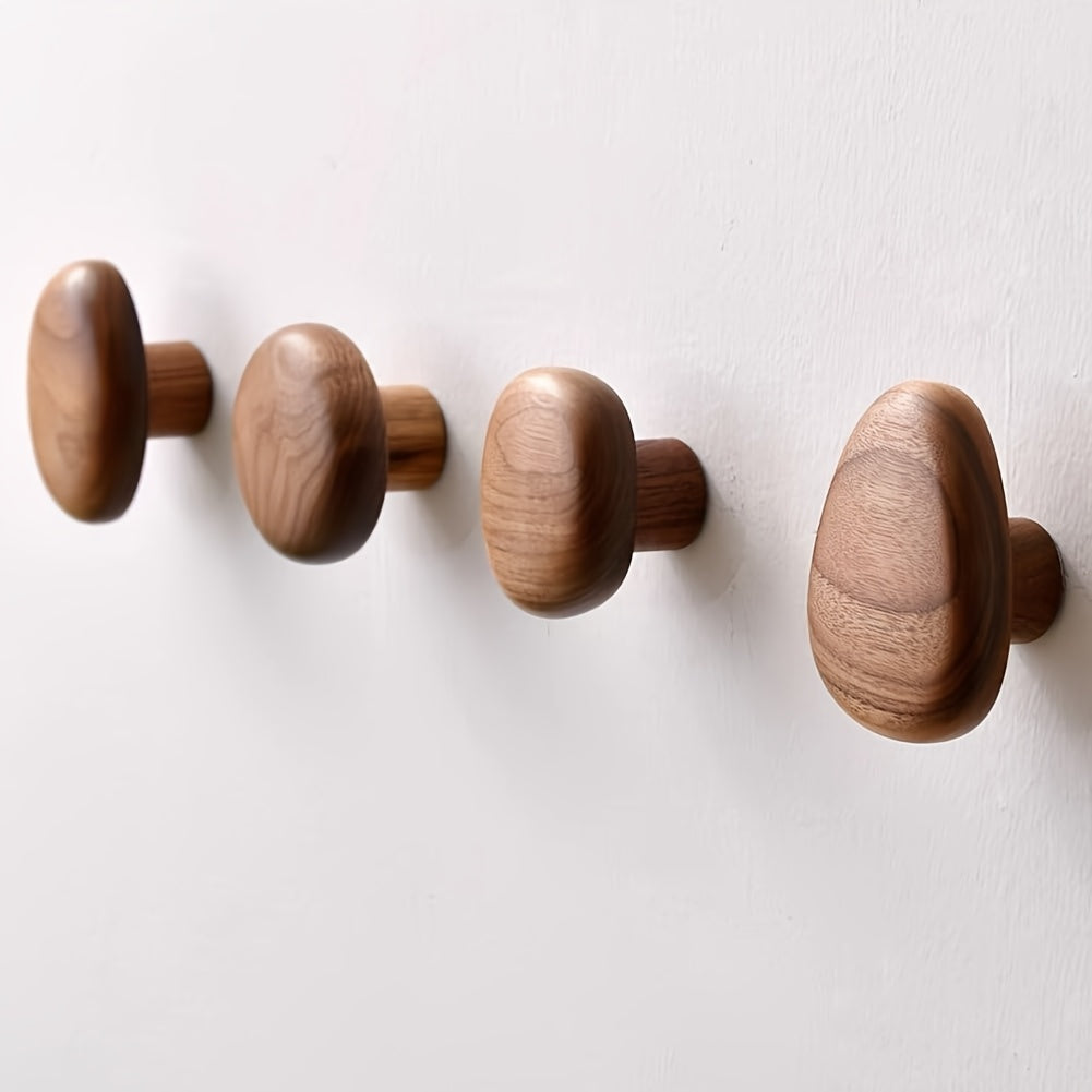 OakPebble Wooden Wall Hooks — Organic Design Set of 4 6