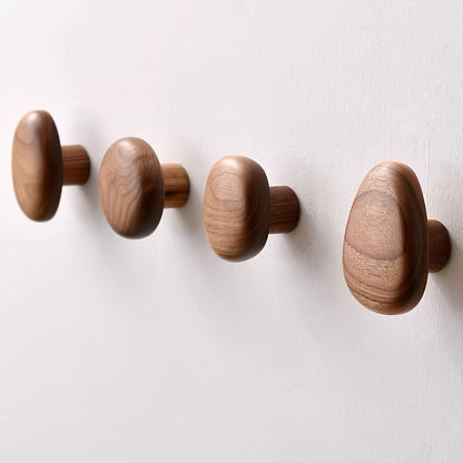 OakPebble Wooden Wall Hooks — Organic Design Set of 4 6