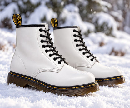 Unisex Genuine Leather Lace-Up Boots — Anti-Slip Rubber Sole 12