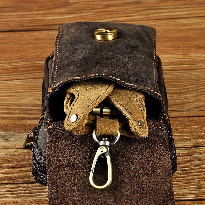 EliteGuard Leather Belt Bag for Men — Adjustable Waist Strap 6