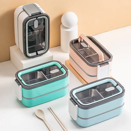 2-Layer Stainless Steel Bento Lunch Box — Leakproof & Compact 1