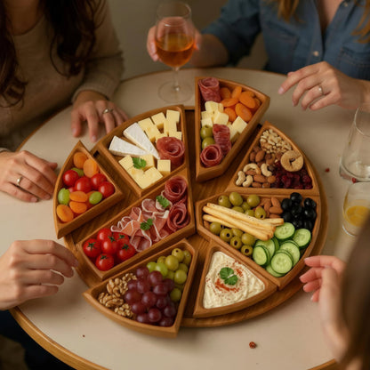 Wooden Serving Tray with 8 Removable Compartments 4
