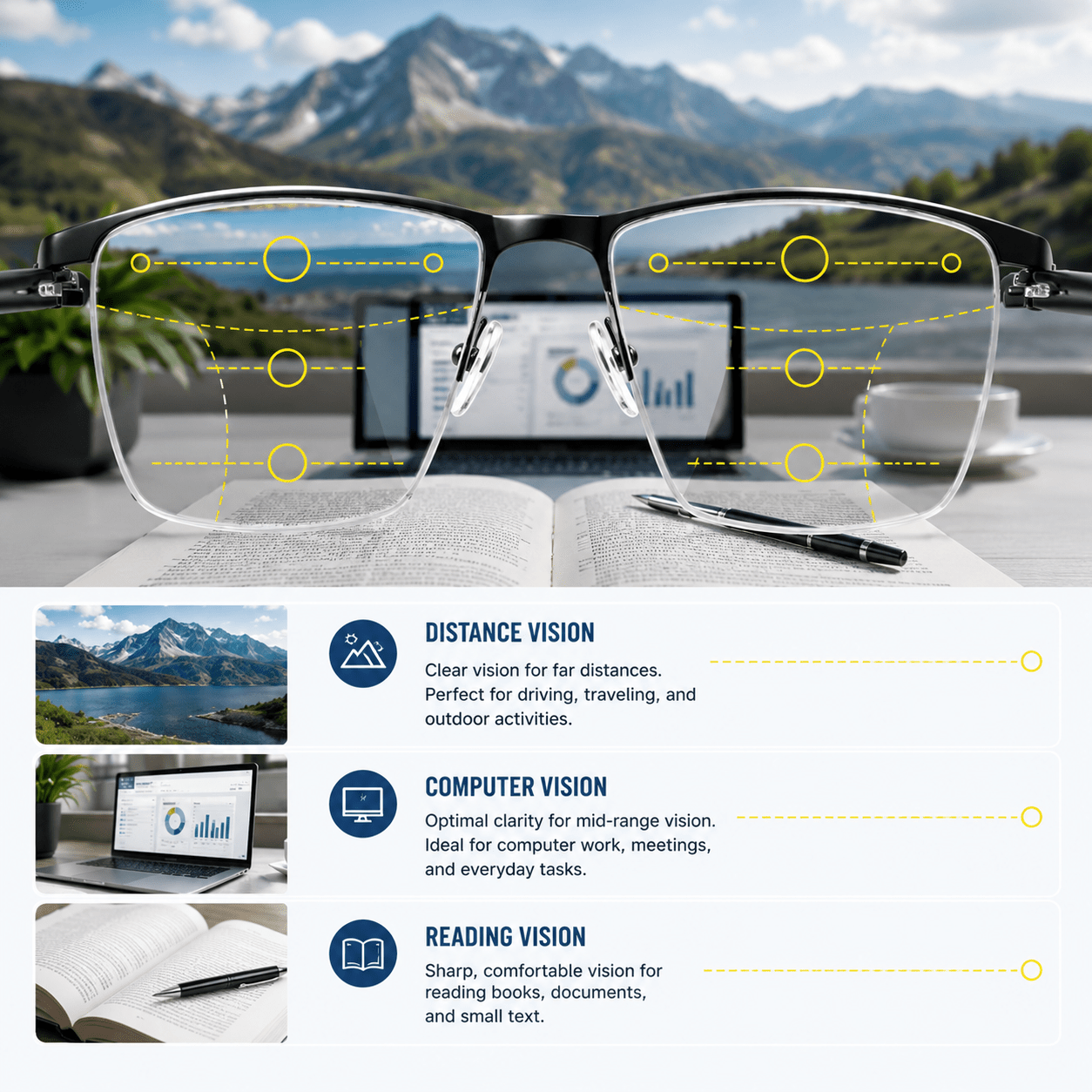 Optivista Multifocal Glasses — Blue Light & UV Protection 6