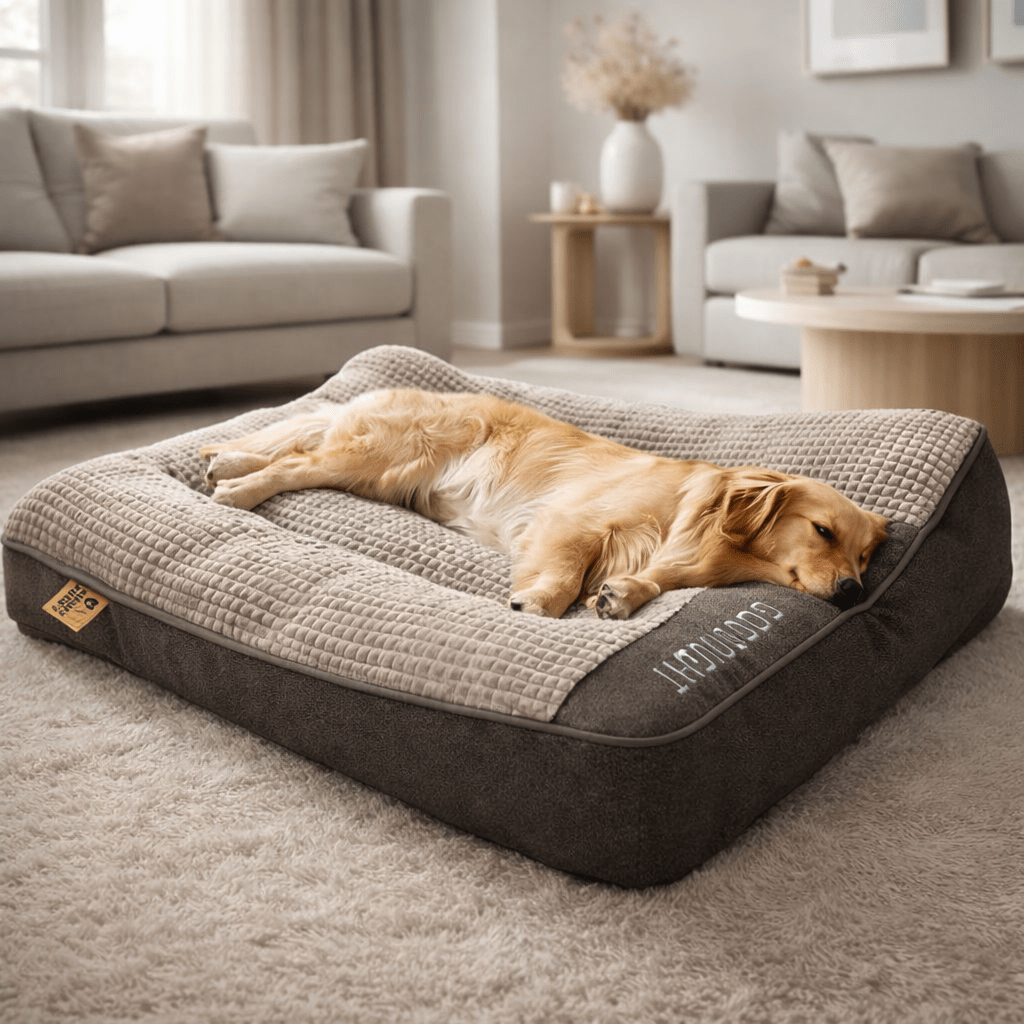 Orthopedic Memory Foam Dog Bed with Raised Headrest — XL to 3XL 1
