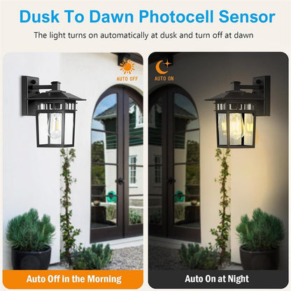 Outdoor Waterproof Wall Lantern Aluminum E27 IP23 — Black or Copper 11