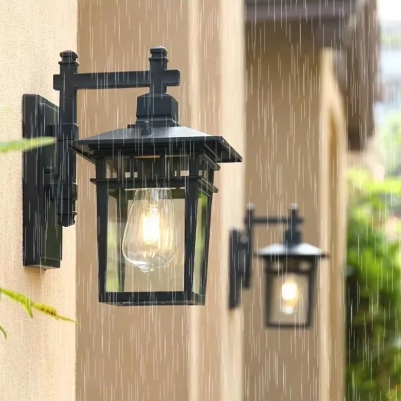 Outdoor Waterproof Wall Lantern Aluminum E27 IP23 — Black or Copper 4