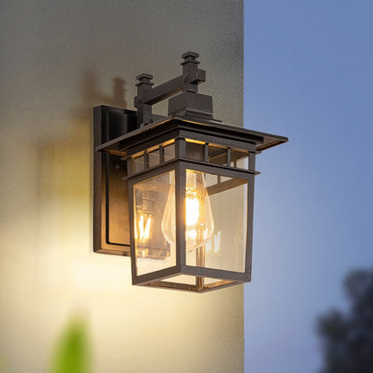 Outdoor Waterproof Wall Lantern Aluminum E27 IP23 — Black or Copper 1