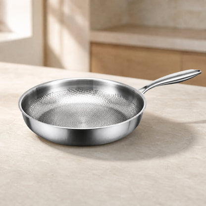 Stainless Steel Frying Pan Honeycomb Pattern — Gas & Induction 11