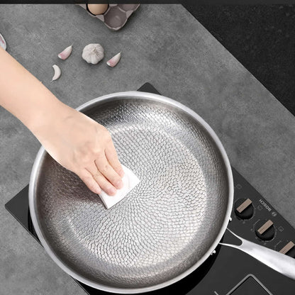 Stainless Steel Frying Pan Honeycomb Pattern — Gas & Induction 4