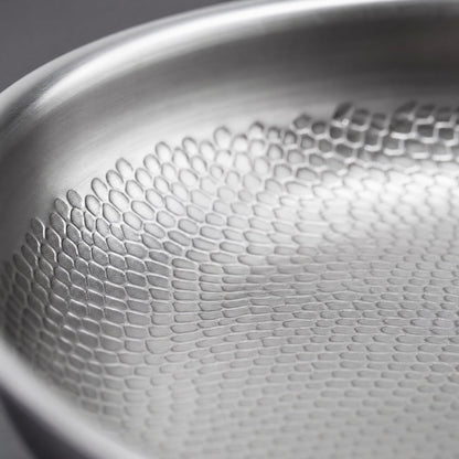 Stainless Steel Frying Pan Honeycomb Pattern — Gas & Induction 7