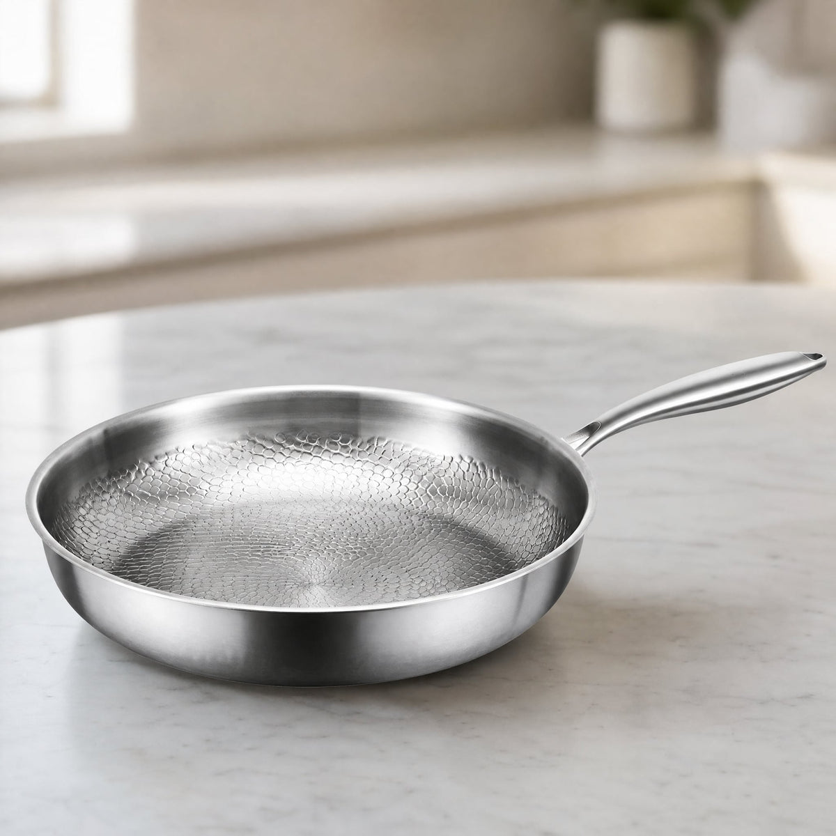 Stainless Steel Honeycomb Frying Pan — Induction & Gas 1