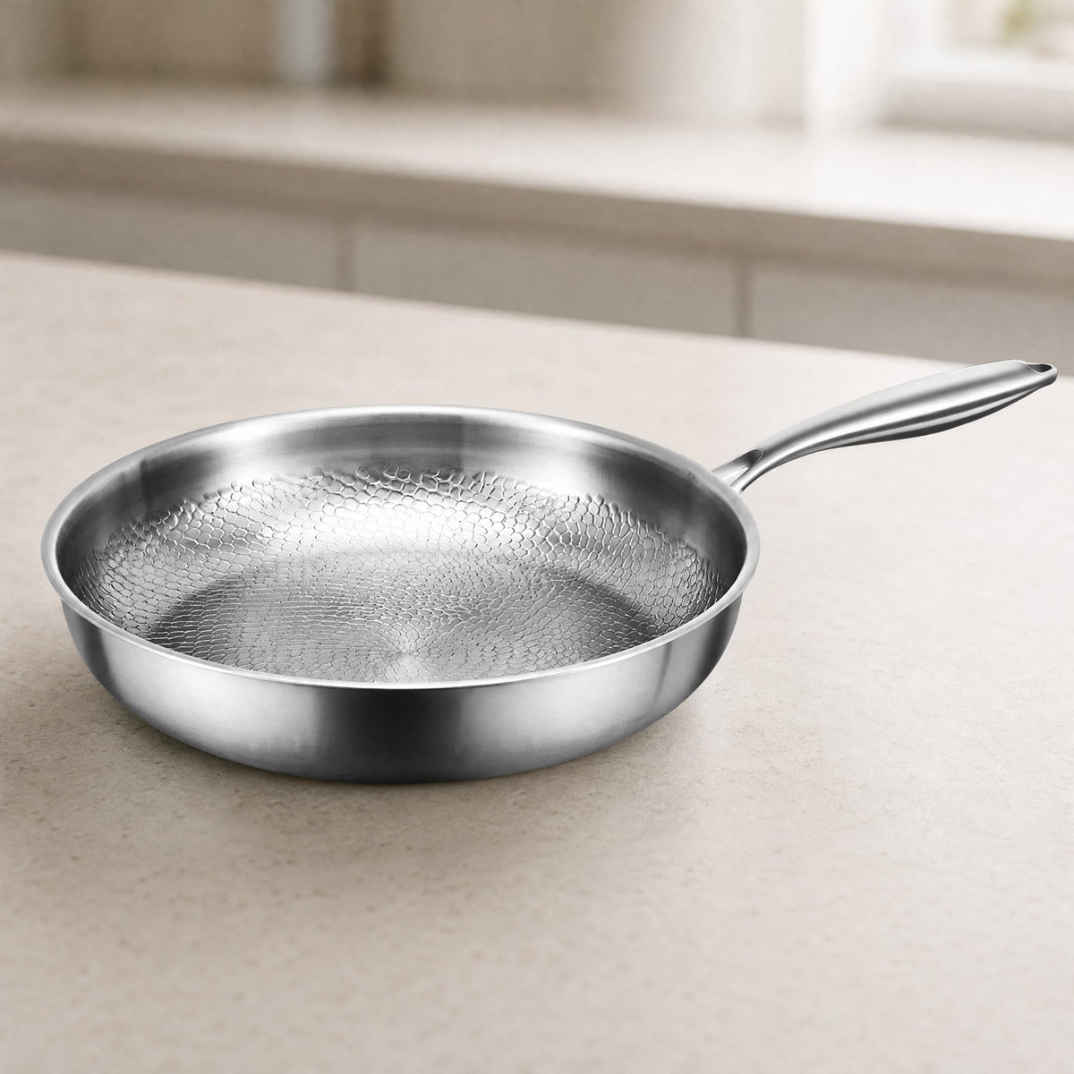 Stainless Steel Honeycomb Frying Pan — Induction & Gas 10