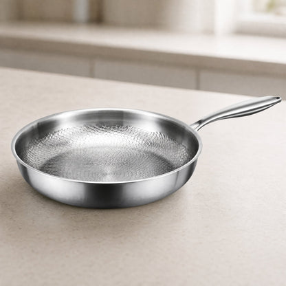Stainless Steel Honeycomb Frying Pan — Induction & Gas 10