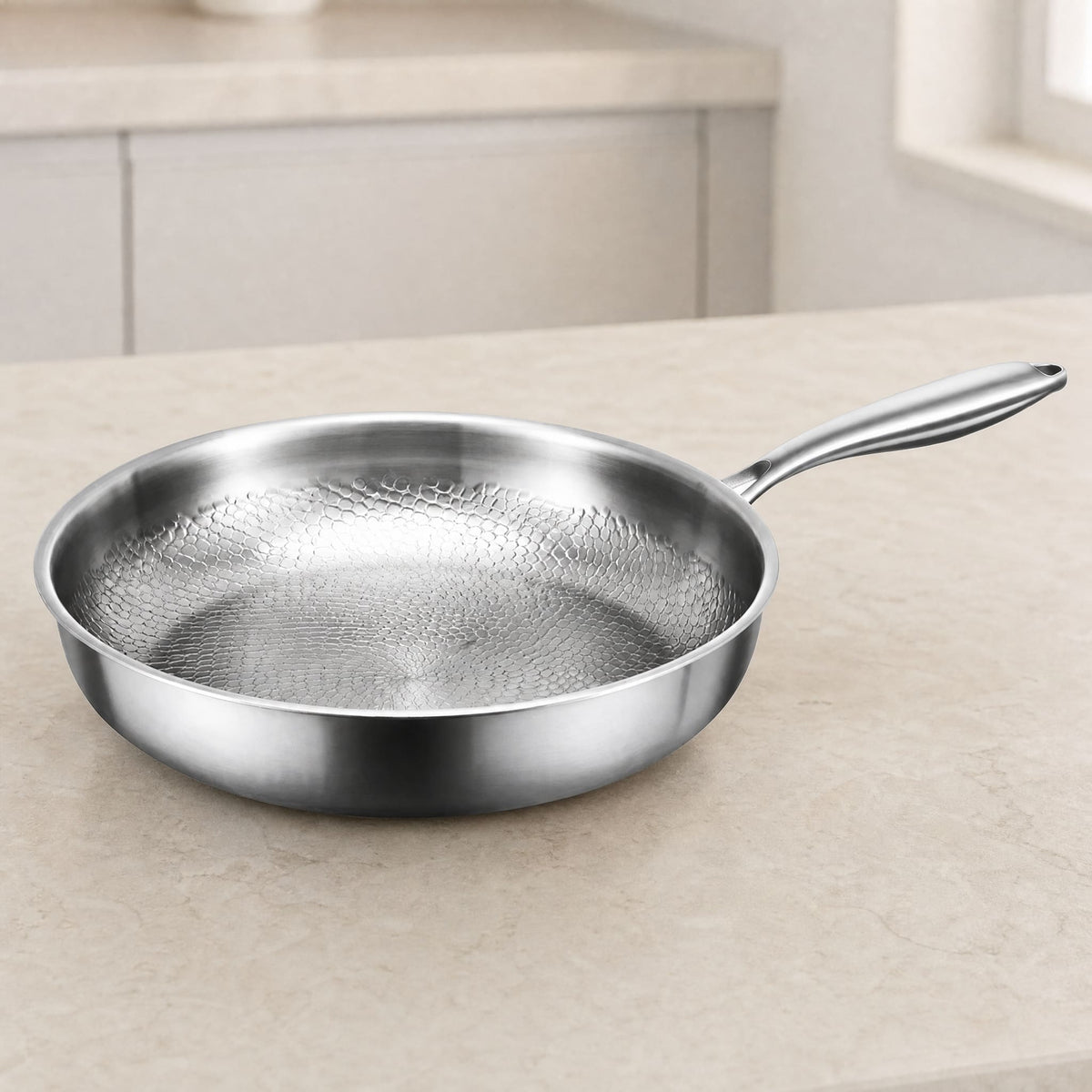 Stainless Steel Honeycomb Frying Pan — Induction & Gas 8