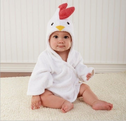 Accappatoio Neonato in Cotone con Cappuccio Animale