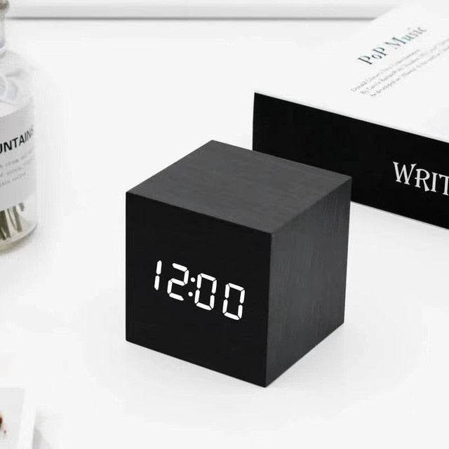 LumiCube LED Cube Alarm Clock — Time, Date & Temperature Display 4